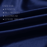 Deep Blue 100% Pure Mulberry Silk Fabric 19mm Cut - to - Size Silk Fabric - NOCHKA
