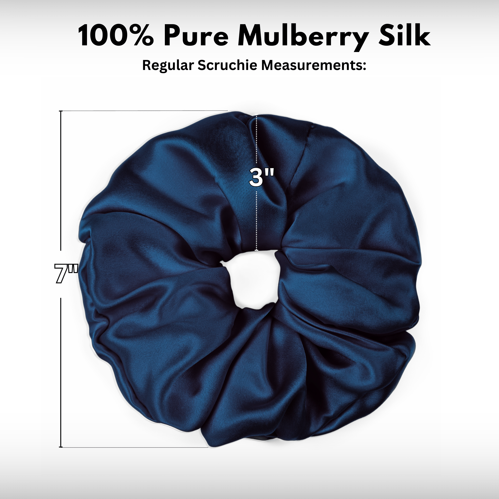 Deep Blue Jumbo Scrunchie – 100% Pure Mulberry Silk, Perfect for All Hair Types - NOCHKA
