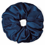Deep Blue Jumbo Scrunchie – 100% Pure Mulberry Silk, Perfect for All Hair Types - NOCHKA
