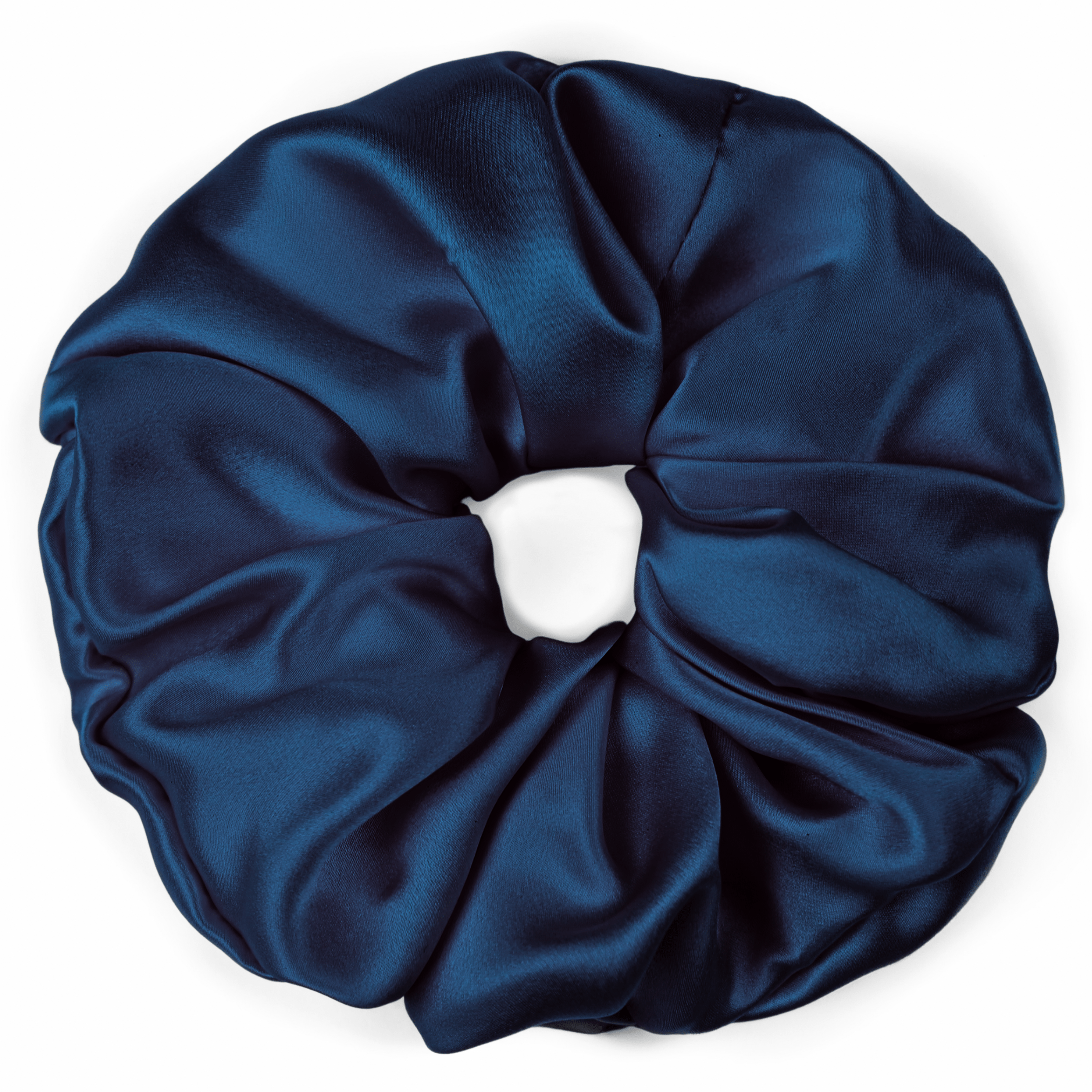 Deep Blue Jumbo Scrunchie – 100% Pure Mulberry Silk, Perfect for All Hair Types - NOCHKA
