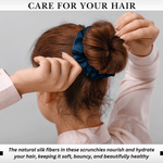 Deep Blue Skinny Scrunchie – 100% Pure Mulberry Silk, Perfect for All Hair Types - NOCHKA

