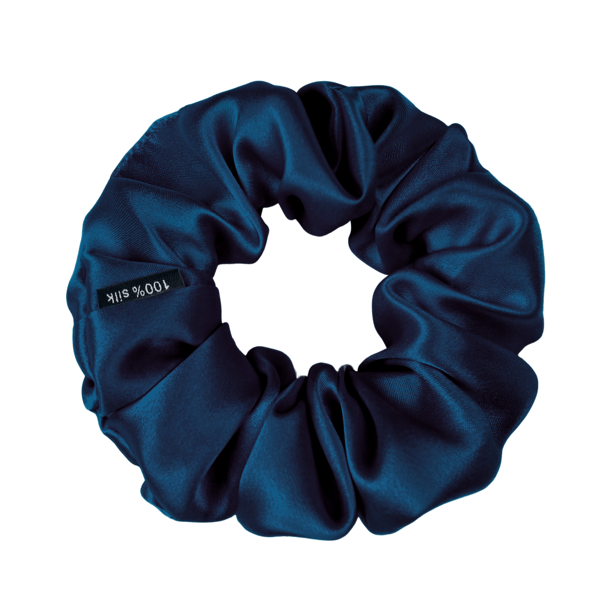 Deep Blue Skinny Scrunchie – 100% Pure Mulberry Silk, Perfect for All Hair Types - NOCHKA
