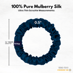 Deep Blue Ultra Skinny Scrunchie – 100% Pure Mulberry Silk, Perfect for All Hair Types - NOCHKA
