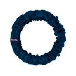 Deep Blue Ultra Skinny Scrunchie – 100% Pure Mulberry Silk, Perfect for All Hair Types - NOCHKA
