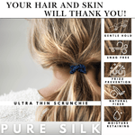 Deep Blue Ultra Skinny Scrunchie – 100% Pure Mulberry Silk, Perfect for All Hair Types - NOCHKA
