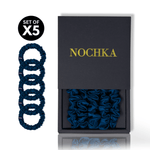 Deep Blue Ultra - Skinny Silk Scrunchies (Set of 5) - NOCHKA
