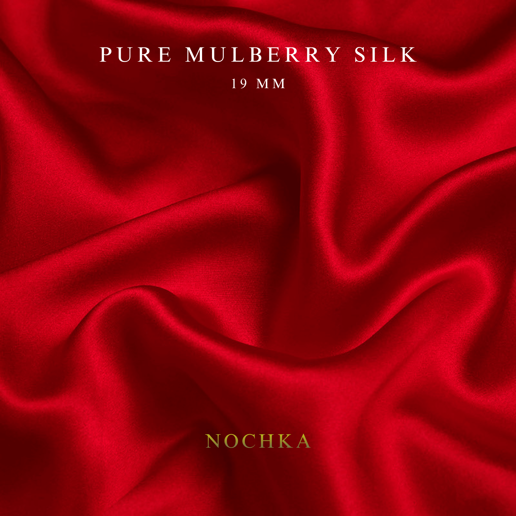 Deep Red 100% Pure Mulberry Silk Fabric 19mm Cut - to - Size Silk Fabric - NOCHKA

