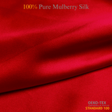 Deep Red 100% Pure Mulberry Silk Fabric 19mm Cut - to - Size Silk Fabric - NOCHKA
