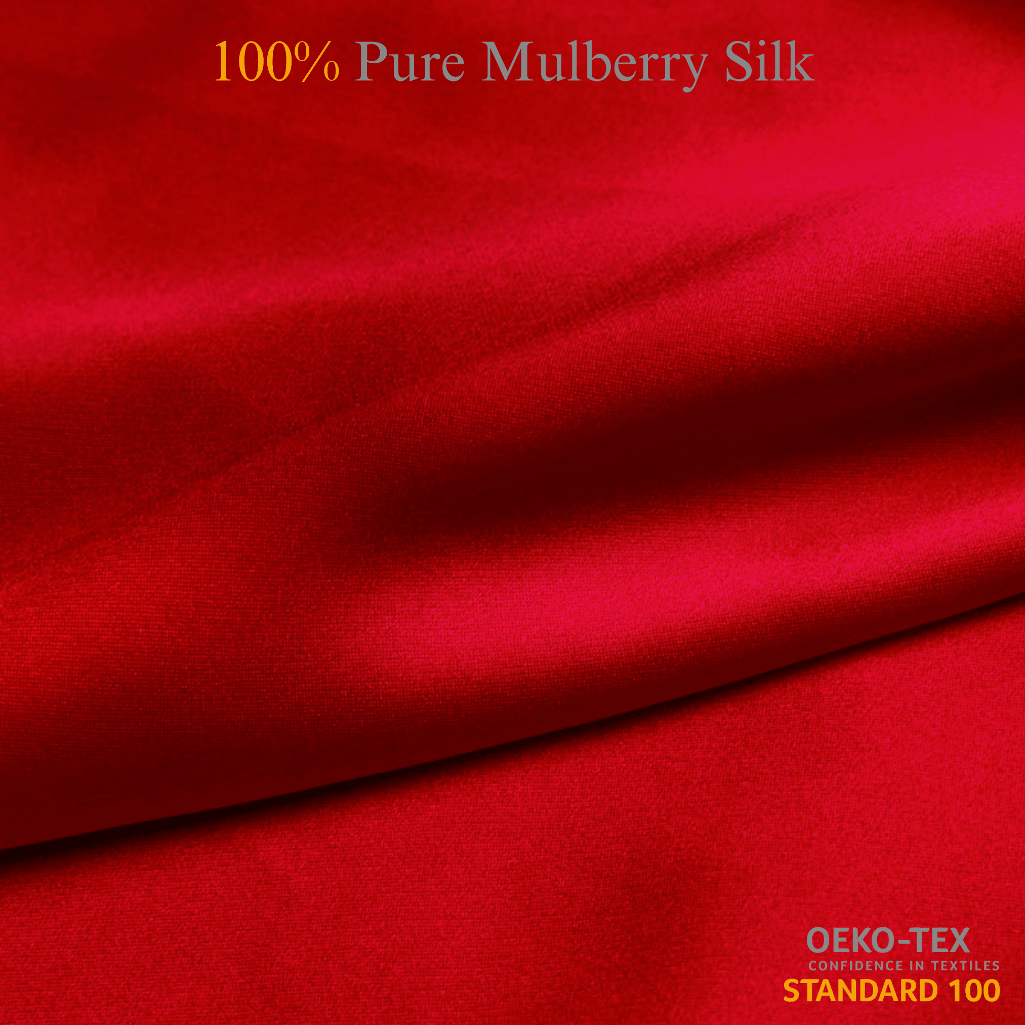 Deep Red 100% Pure Mulberry Silk Fabric 19mm Cut - to - Size Silk Fabric - NOCHKA
