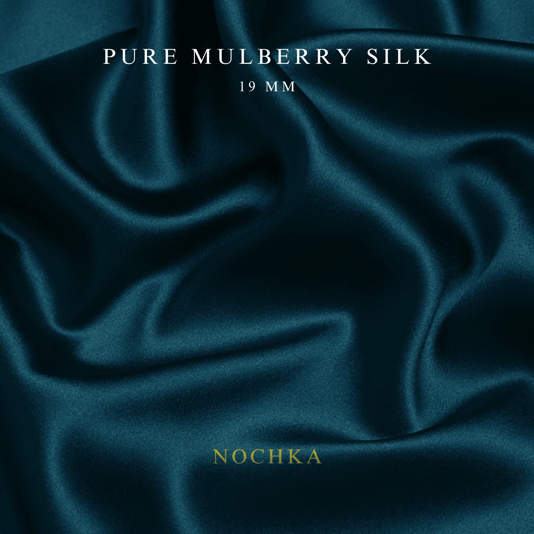 Deep Teal 100% Pure Mulberry Silk Fabric 19mm Cut - to - Size Silk Fabric - NOCHKA
