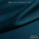 Deep Teal 100% Pure Mulberry Silk Fabric 19mm Cut - to - Size Silk Fabric - NOCHKA

