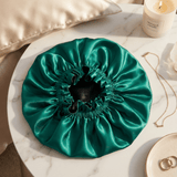 Deep Teal & Black Pure Mulberry Silk Bonnet – Reversible & Durable - NOCHKA
