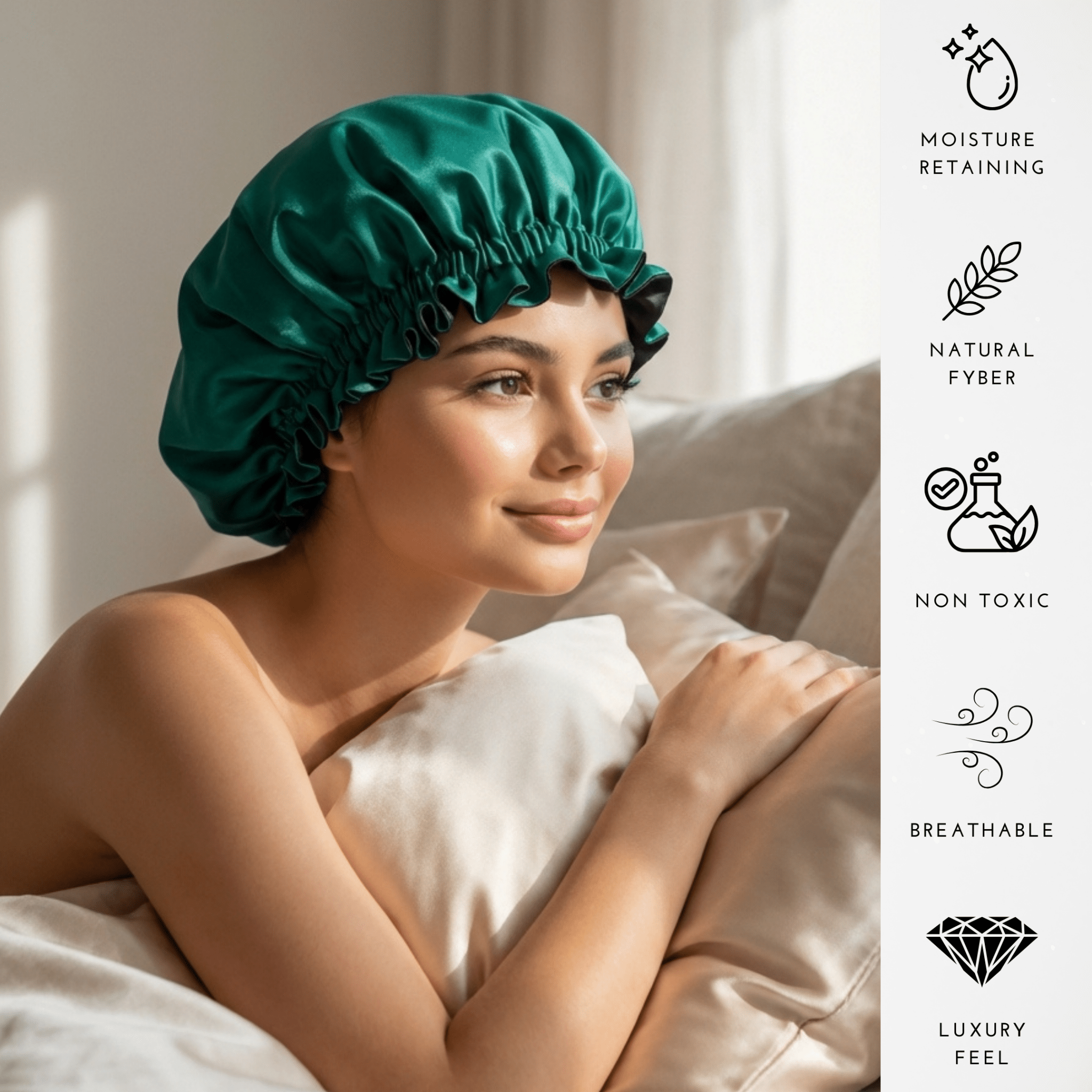 Deep Bonnets Mulberry Silk Bonnet for Sleeping –100% Silk Reversible 19 Momme Hair