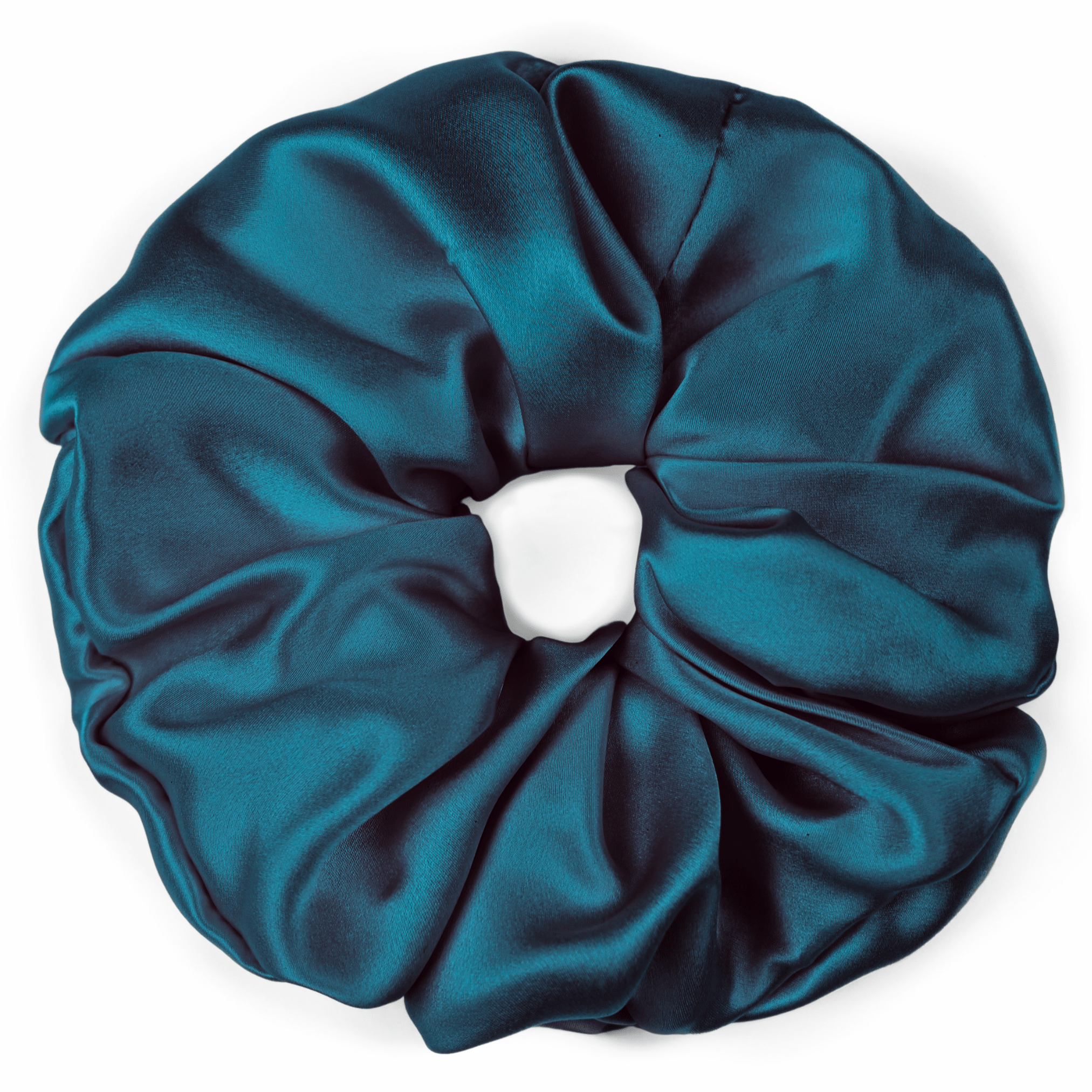 Deep Teal Jumbo Scrunchie – 100% Pure Mulberry Silk, Perfect for All Hair Types - NOCHKA
