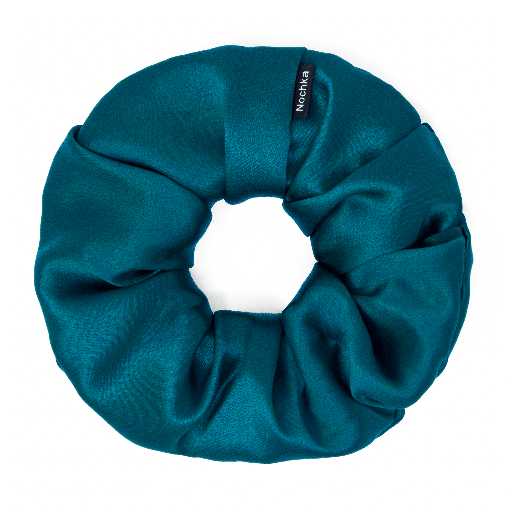Deep Teal Regular Scrunchie – 100% Pure Mulberry Silk, Perfect for All Hair Types - NOCHKA
