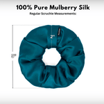 Deep Teal Regular Scrunchie – 100% Pure Mulberry Silk, Perfect for All Hair Types - NOCHKA
