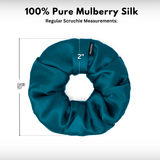 Deep Teal Regular Scrunchie – 100% Pure Mulberry Silk, Perfect for All Hair Types - NOCHKA
