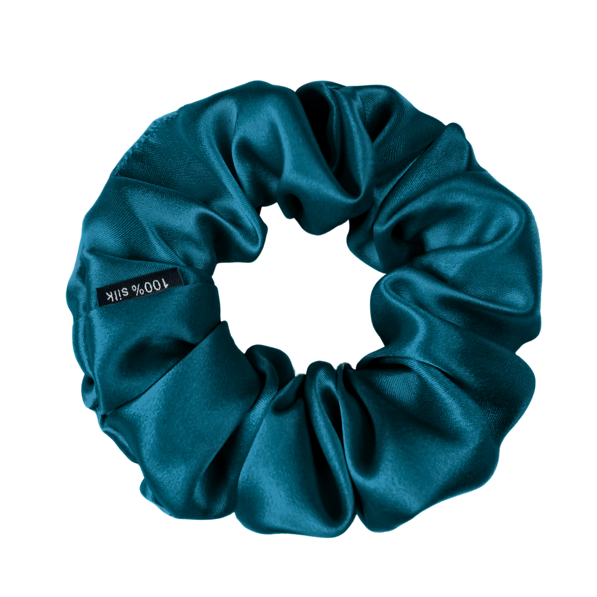 Deep Teal Skinny Scrunchie – 100% Pure Mulberry Silk, Perfect for All Hair Types - NOCHKA
