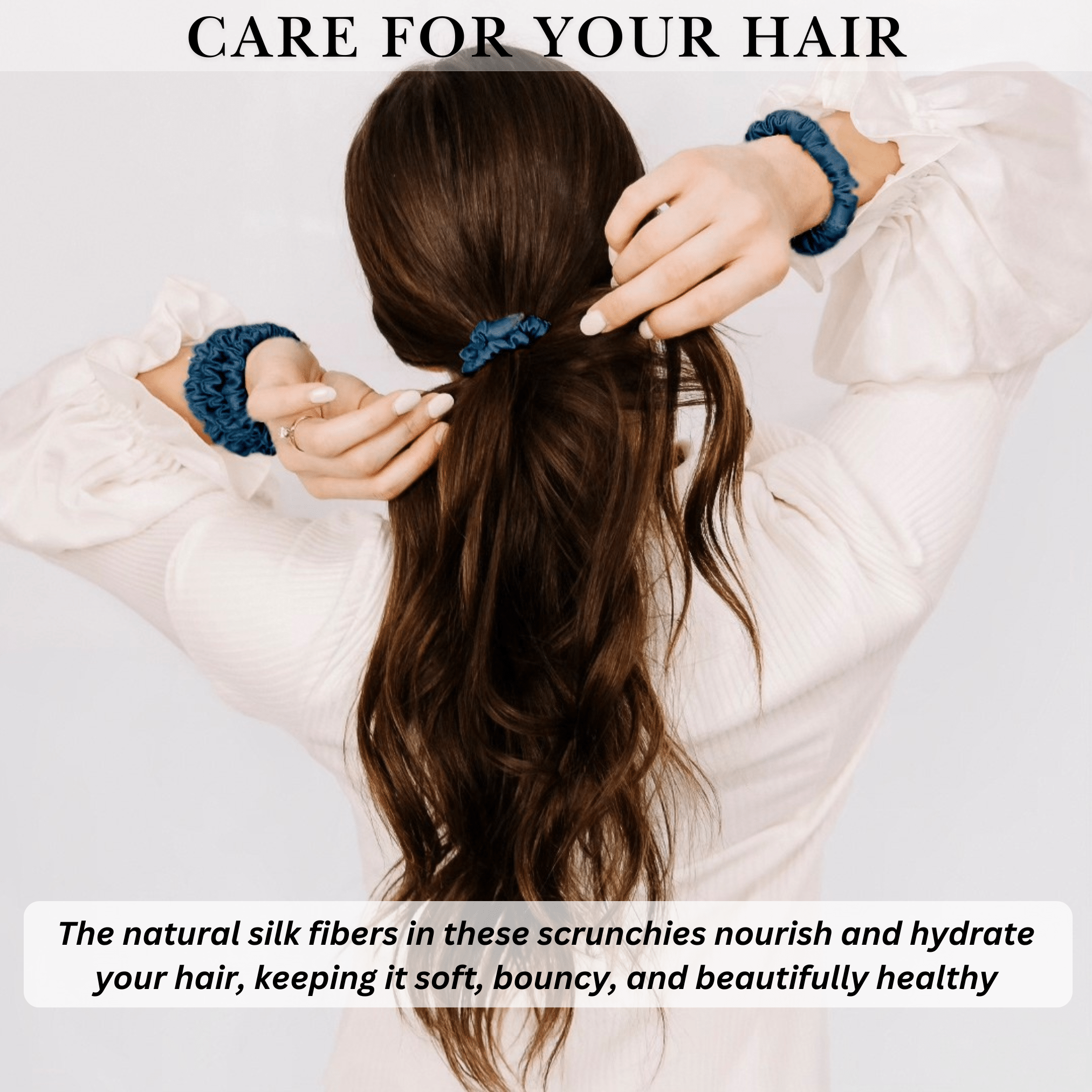 Deep Teal Ultra Skinny Scrunchie – 100% Pure Mulberry Silk, Perfect for All Hair Types - NOCHKA
