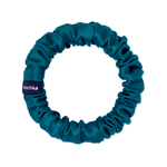 Deep Teal Ultra Skinny Scrunchie – 100% Pure Mulberry Silk, Perfect for All Hair Types - NOCHKA
