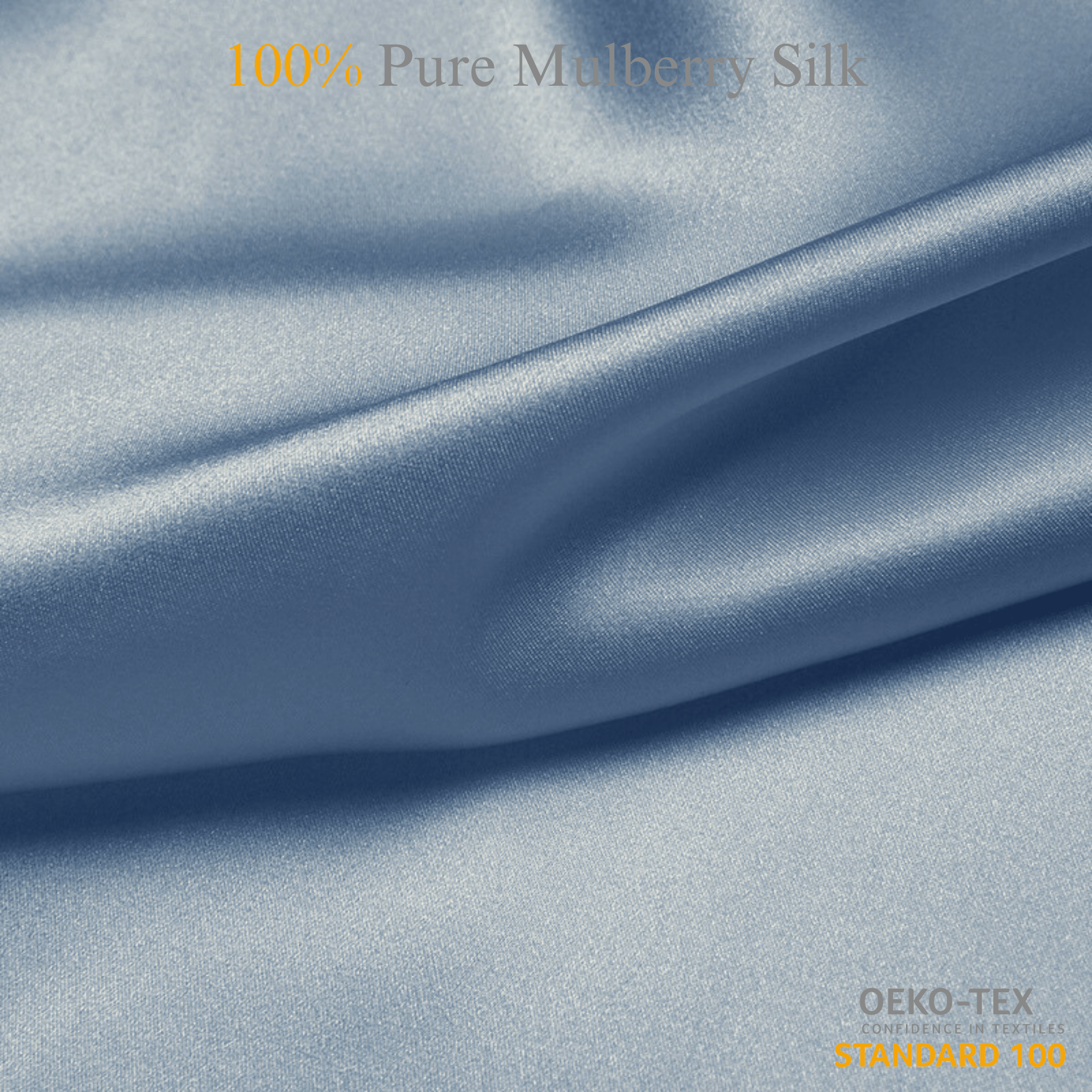 Denim 100% Pure Mulberry Silk Fabric 19mm Cut - to - Size Silk Fabric - NOCHKA
