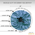 Denim & Black Pure Mulberry Silk Bonnet – Reversible & Durable - NOCHKA
