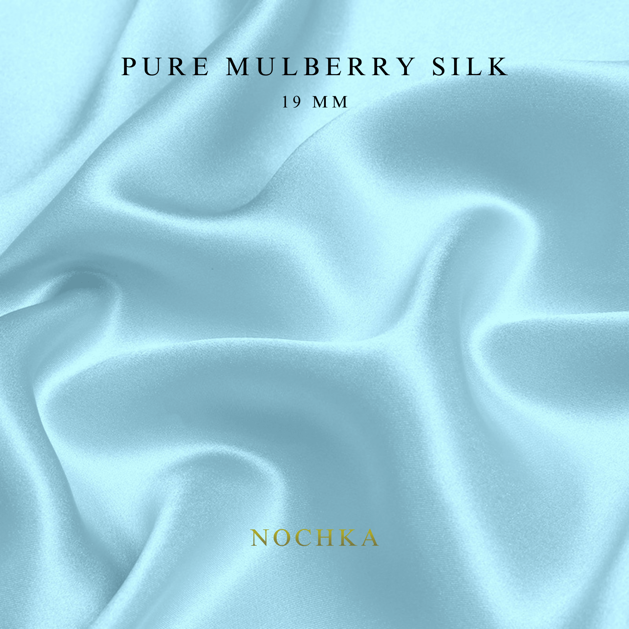 Dusty Blue 100% Pure Mulberry Silk Fabric 19mm Cut - to - Size Silk Fabric - NOCHKA
