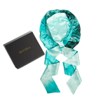 Dusty Turquoise Print Reversible Bonnet with Ties - NOCHKA
