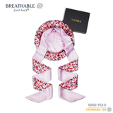 Floral Pure Mulberry Silk Bonnet – Reversible, Adjustable Fit with Silk Ties - NOCHKA
