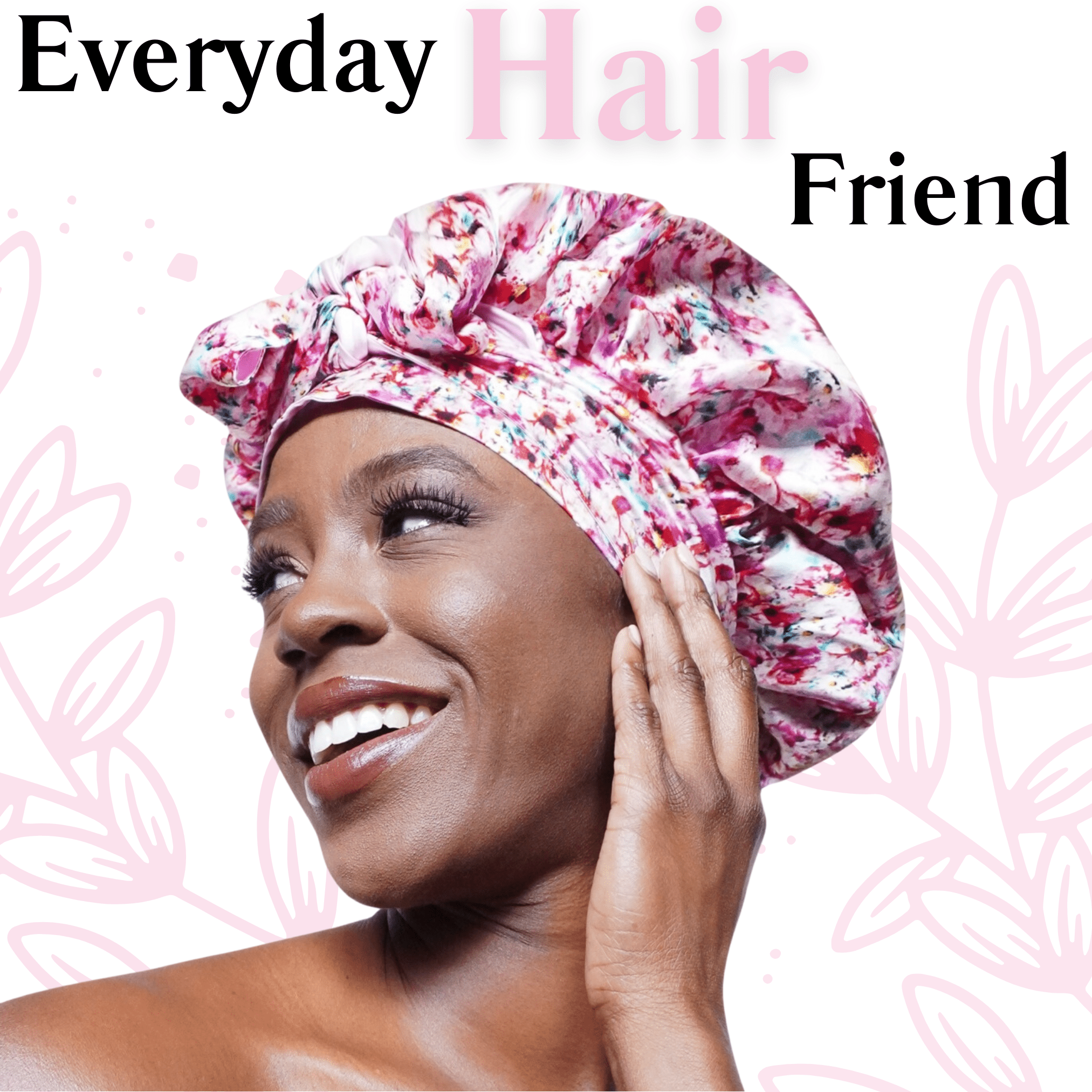 Floral Pure Mulberry Silk Bonnet – Reversible, Adjustable Fit with Silk Ties - NOCHKA
