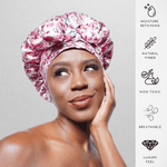 Floral Pure Mulberry Silk Bonnet – Reversible, Adjustable Fit with Silk Ties - NOCHKA
