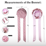 Floral Pure Mulberry Silk Bonnet – Reversible, Adjustable Fit with Silk Ties - NOCHKA
