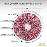 Floral Pure Mulberry Silk Bonnet – Reversible & Durable - NOCHKA
