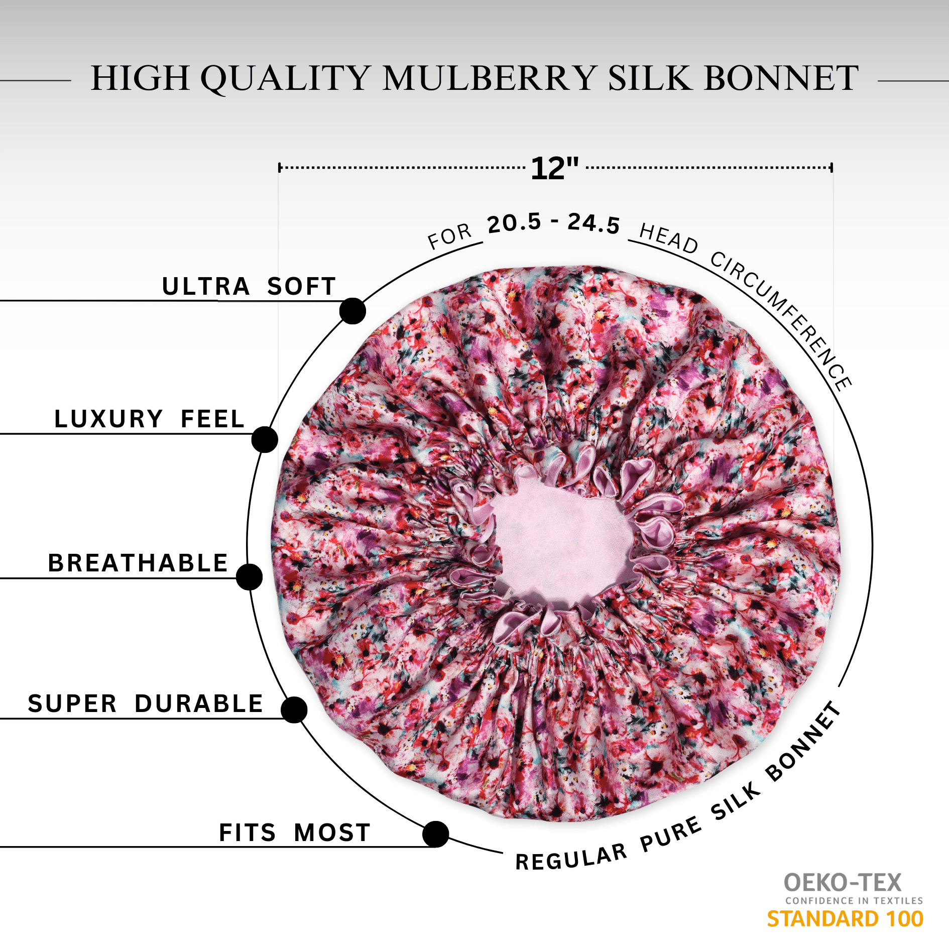 Floral Pure Mulberry Silk Bonnet – Reversible & Durable - NOCHKA
