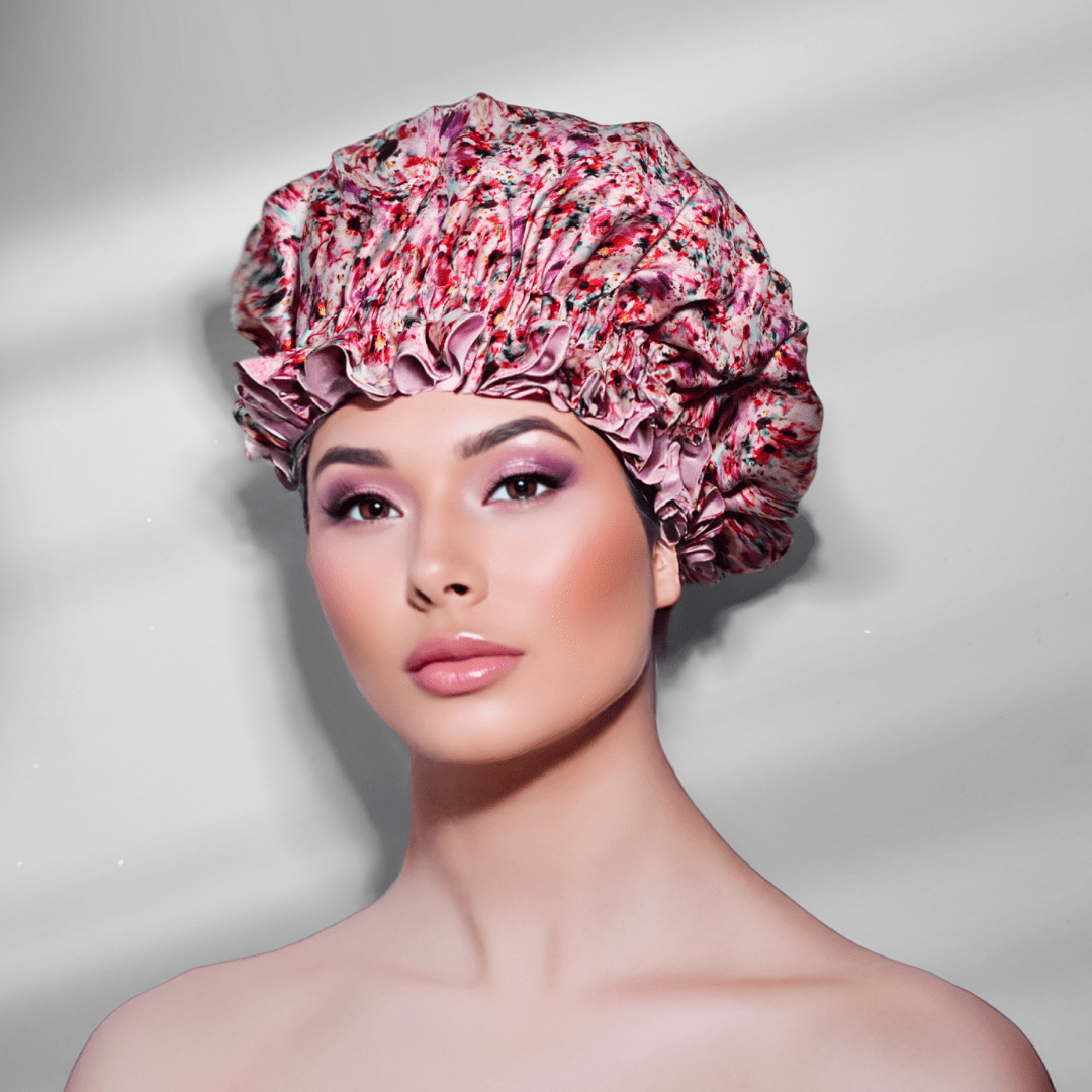 Floral Pure Mulberry Silk Bonnet – Reversible & Durable - NOCHKA
