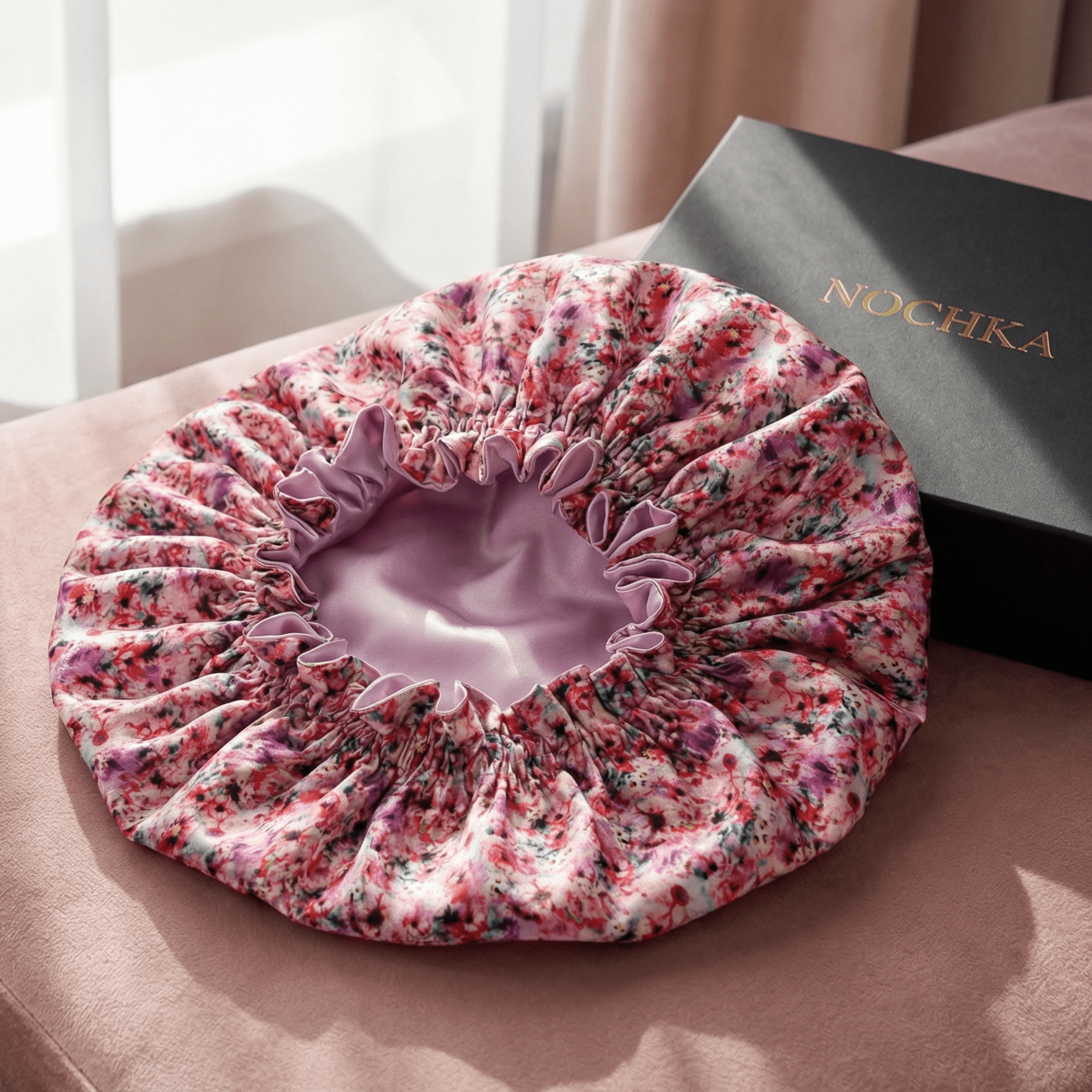 Floral Pure Mulberry Silk Bonnet – Reversible & Durable - NOCHKA
