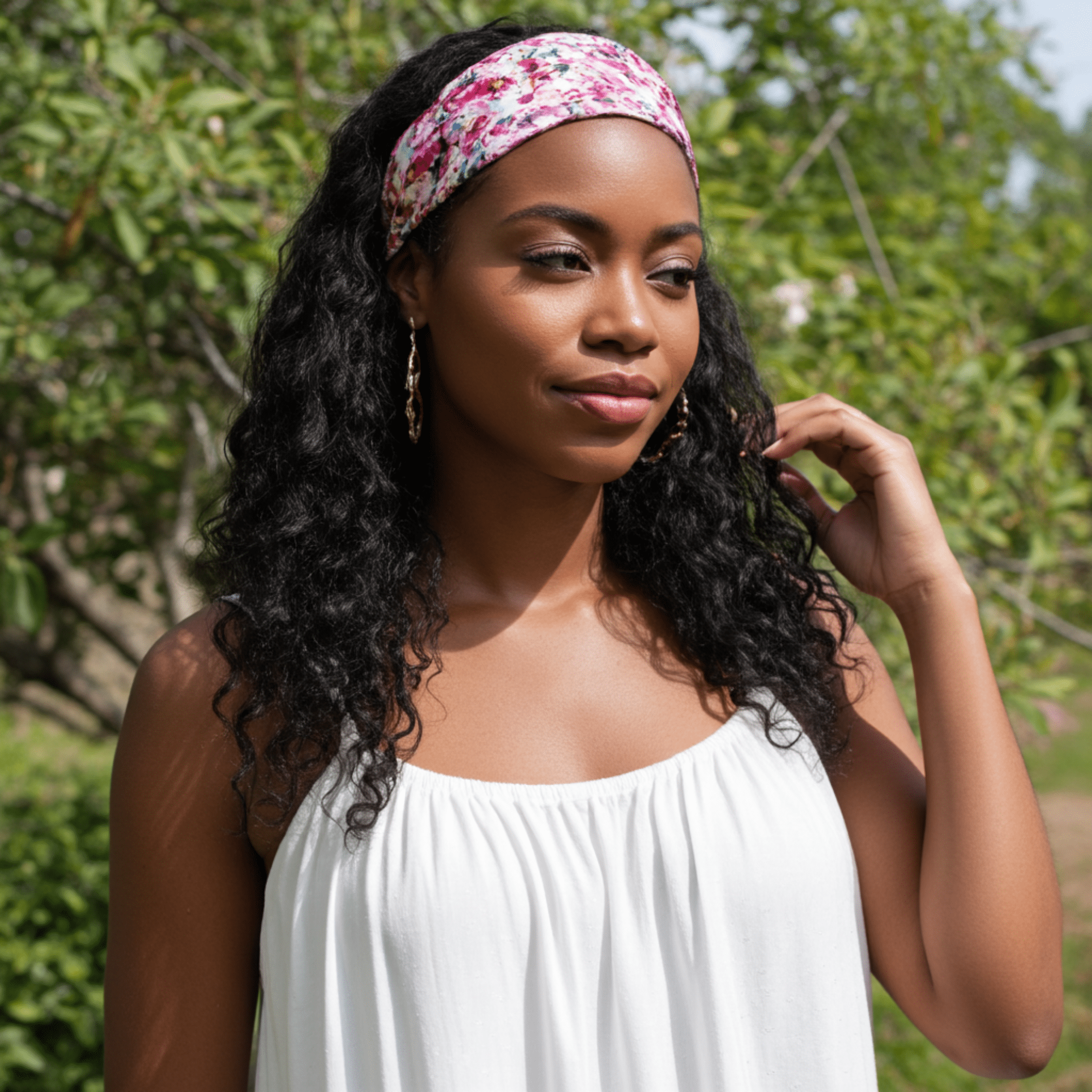 Floral Theme Pure Silk Headband - NOCHKA
