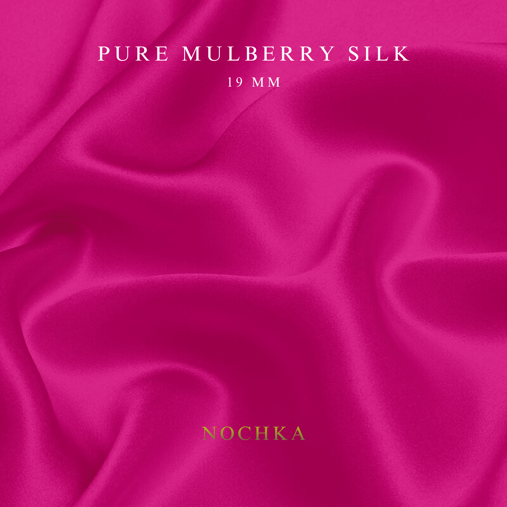 Fuchsia 100% Pure Mulberry Silk Fabric 19mm Cut - to - Size Silk Fabric - NOCHKA
