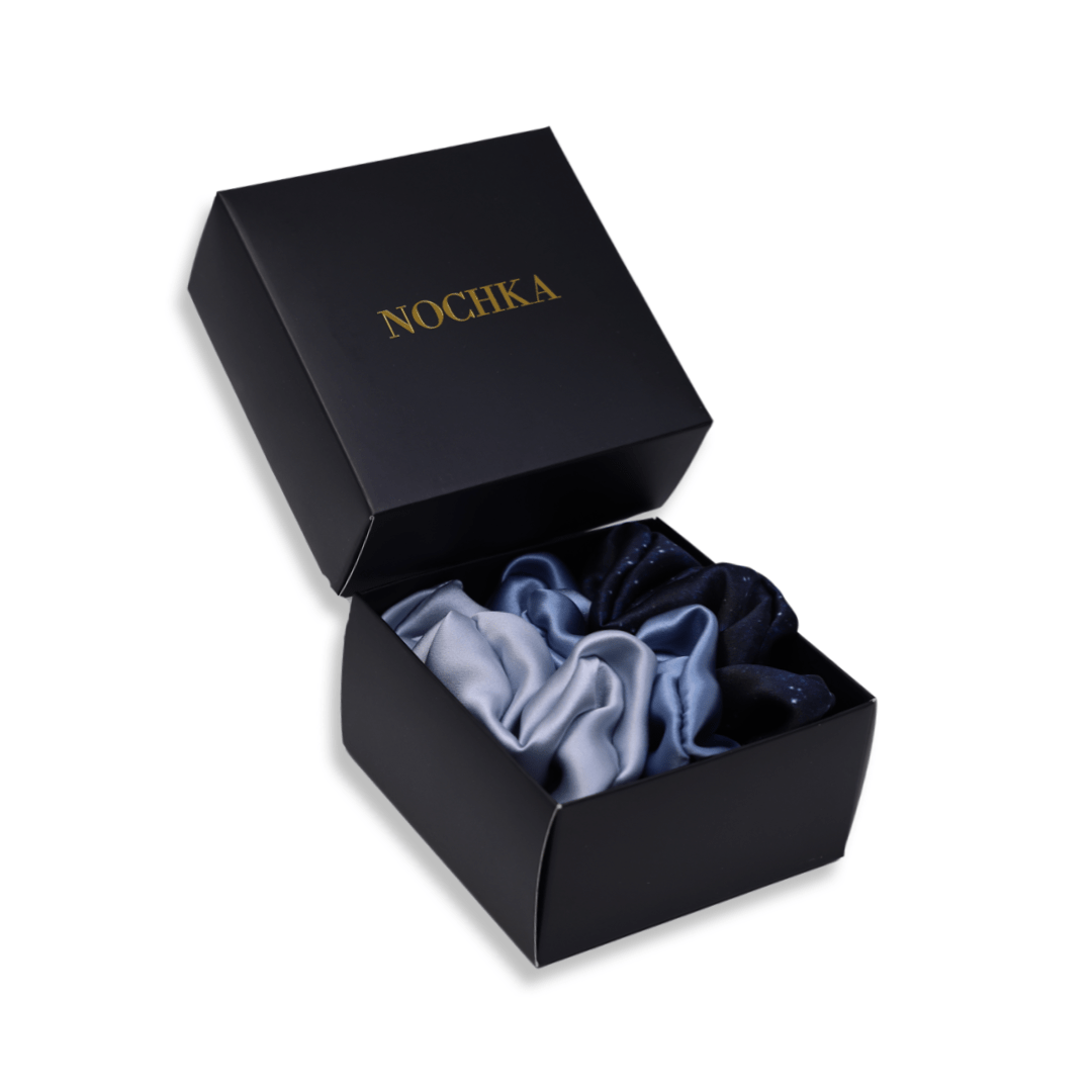 Galaxy Shades of 3 Regular Mulberry Silk Scrunchies | 100% Silk - NOCHKA
