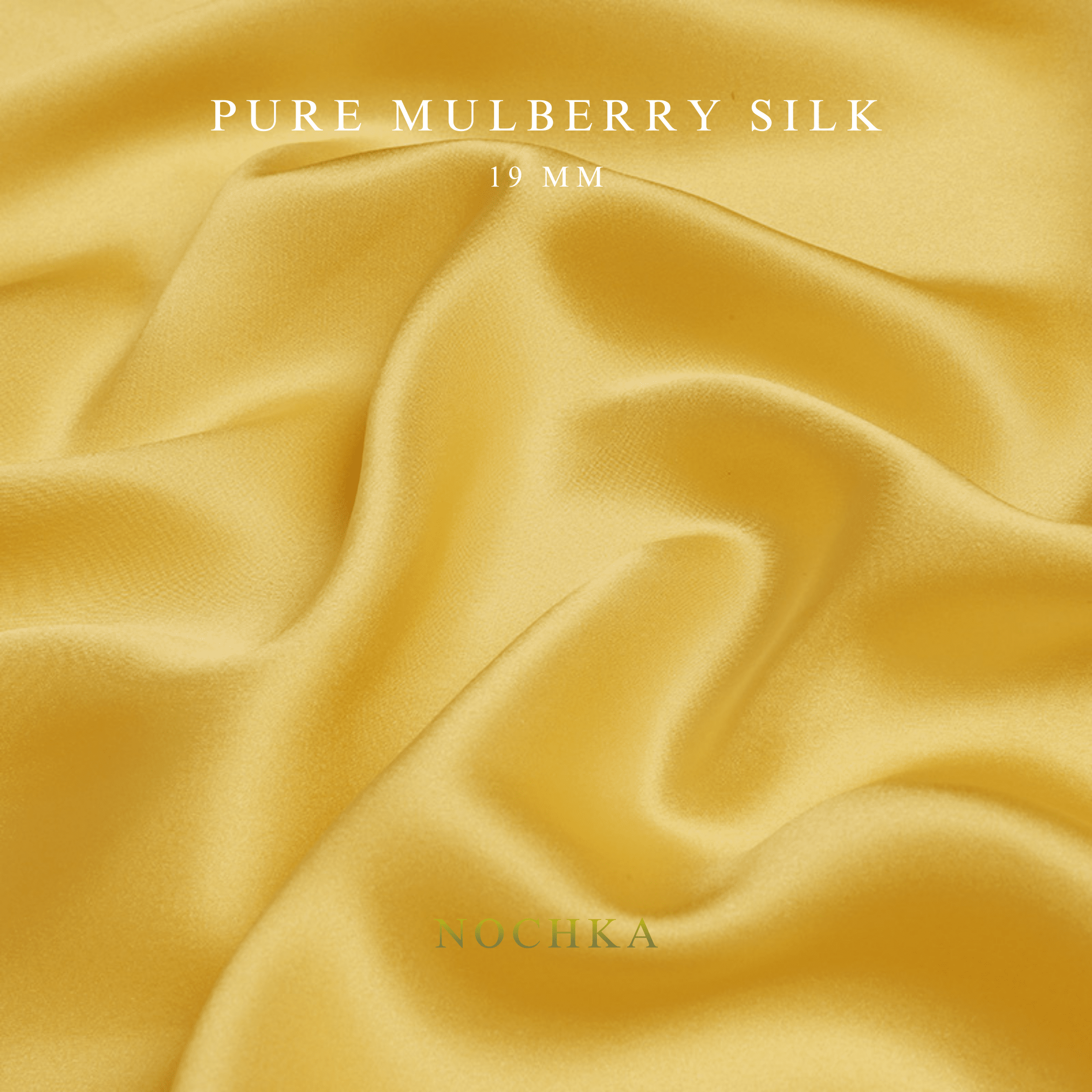 Gold 100% Pure Mulberry Silk Fabric 19mm Cut - to - Size Silk Fabric - NOCHKA
