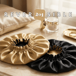Gold & Black Pure Mulberry Silk Bonnet – Reversible & Durable - NOCHKA
