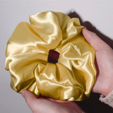 Gold Jumbo Scrunchie – 100% Pure Mulberry Silk, Perfect for All Hair Types - NOCHKA
