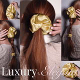 Gold Jumbo Scrunchie – 100% Pure Mulberry Silk, Perfect for All Hair Types - NOCHKA
