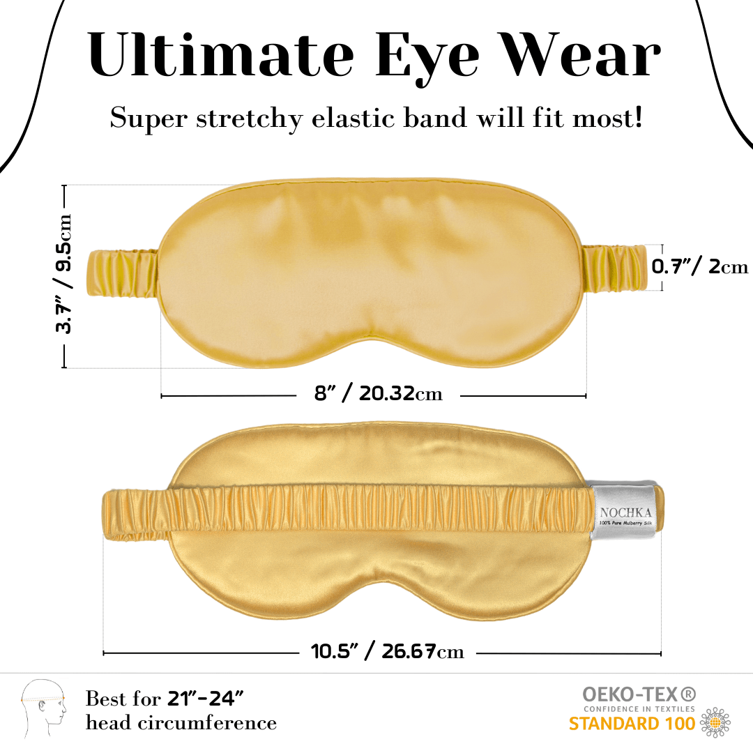 Gold Pure Silk Sleep Mask Set - NOCHKA
