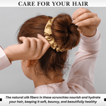 Gold Skinny Scrunchie – 100% Pure Mulberry Silk, Perfect for All Hair Types - NOCHKA
