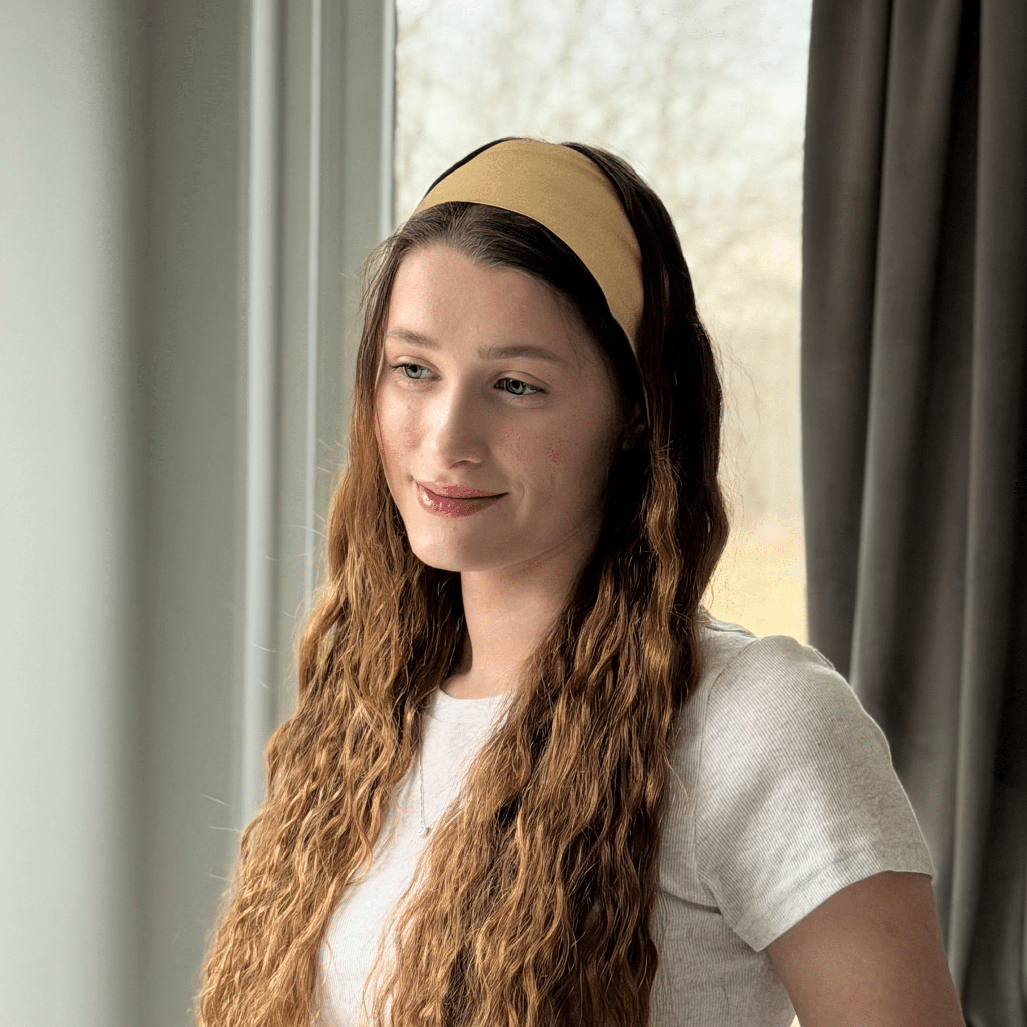 Golden Haze Pure Silk Headband - NOCHKA
