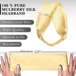 Golden Haze Pure Silk Headband - NOCHKA
