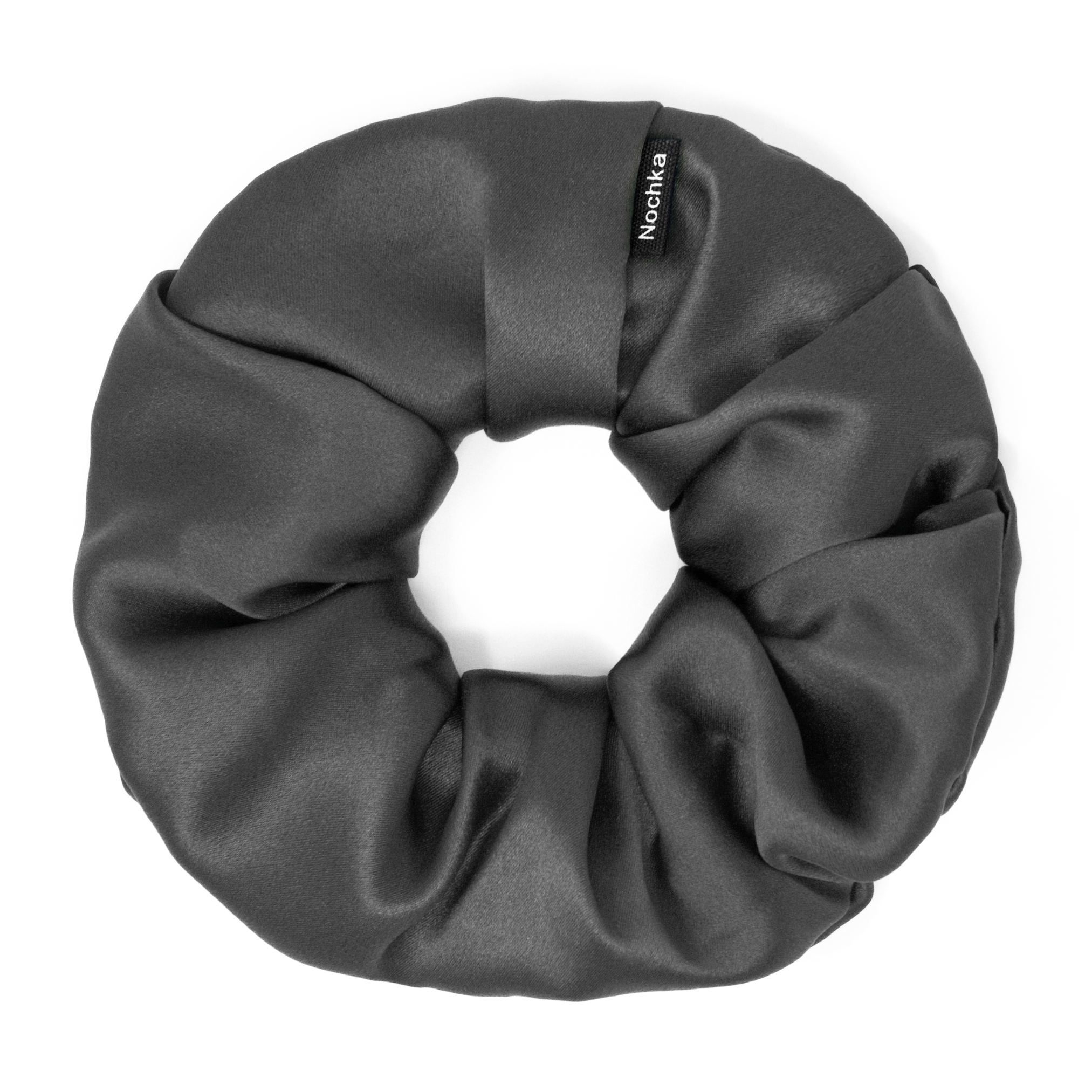 Graphite Gray Regular Scrunchie – 100% Pure Mulberry Silk, Perfect for All Hair Types - NOCHKA
