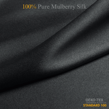 Graphite Grey 100% Pure Mulberry Silk Fabric 19mm Cut - to - Size Silk Fabric - NOCHKA
