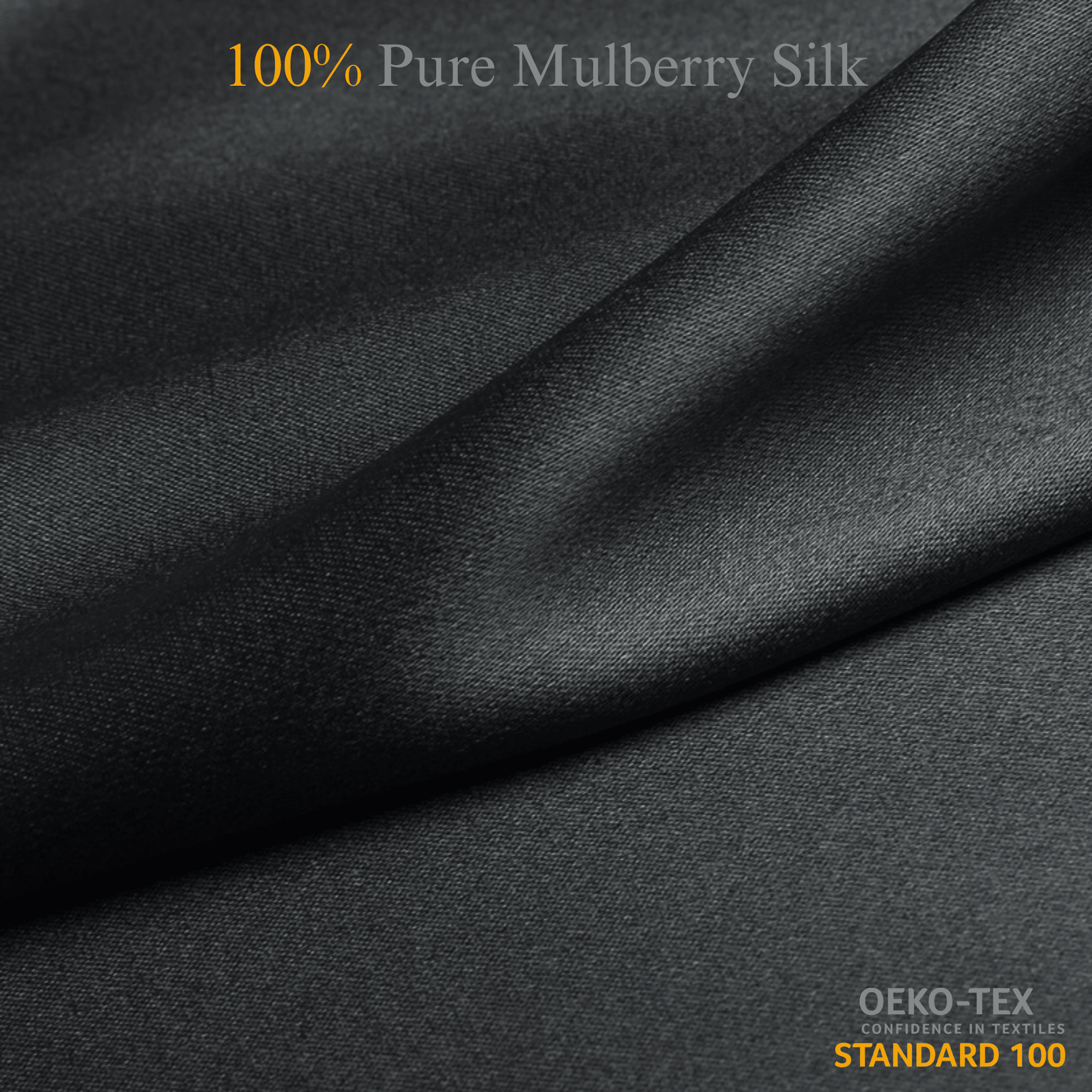 Graphite Grey 100% Pure Mulberry Silk Fabric 19mm Cut - to - Size Silk Fabric - NOCHKA
